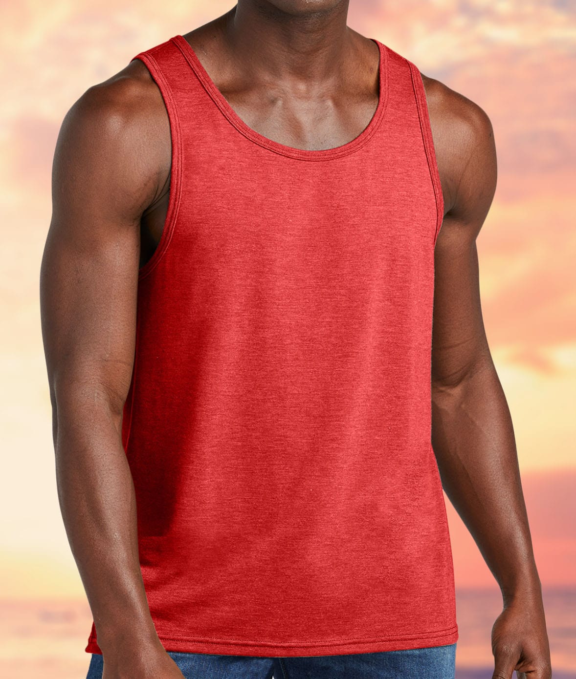 Men's Big Ridiculously Soft Recycled Lightweight Tank Worn by Model