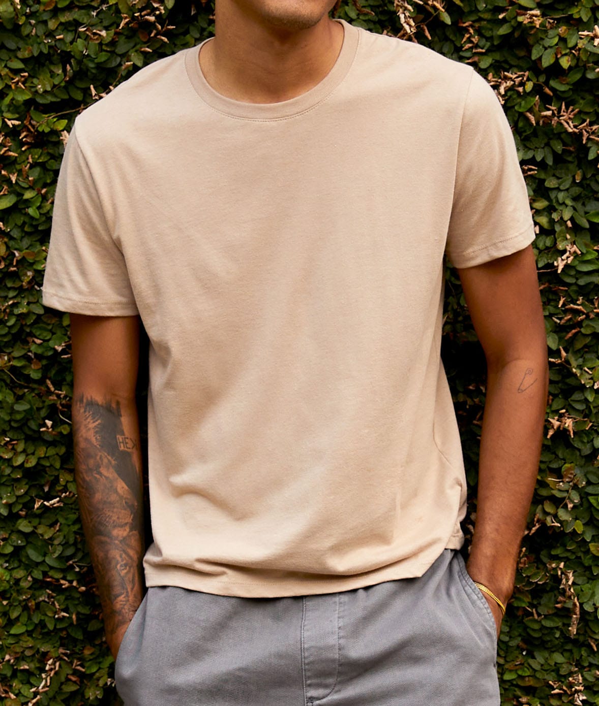 Men's Ridiculously Soft Modal Recycled Short Sleeve T-Shirt Worn by Model