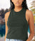 Women's Ridiculously Soft Cropped Racerback Muscle Tank Worn by Model