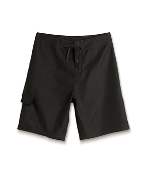 Burnside Men Men's Stretch Dobby Solid Board Shorts Solid Black / 30 / BRN-B9371