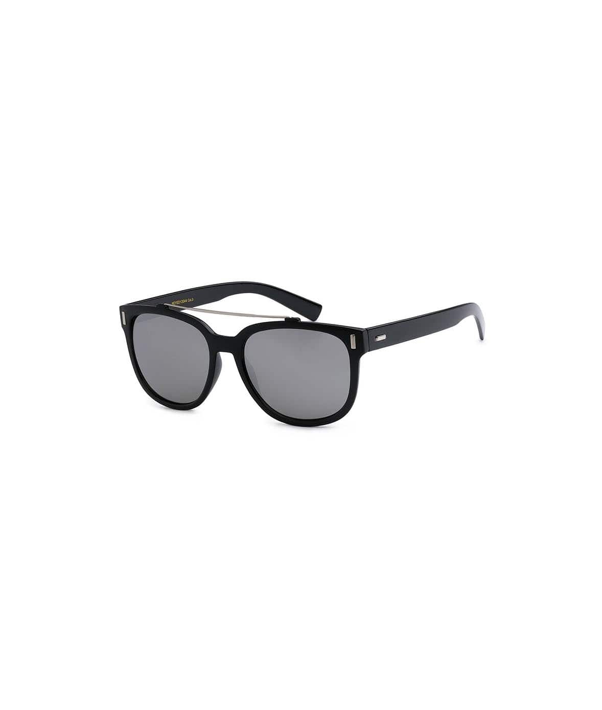 Nayked Apparel Men Men's Browline Retro Sunglasses, Lifetime Guarantee One-Size / Black/Silver / NAY-S-M-13044