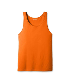 Nayked Apparel Men Men's Ridiculously Soft 100% Cotton Lightweight Tank Top Orange / X-Small / NAY-B-8034