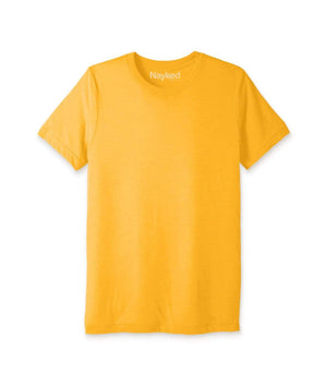 Nayked Apparel Men Men's Ridiculously Soft Big Lightweight Crew Neck T-Shirt Yellow Gold Triblend / 2X-Large / NA1334-BIG