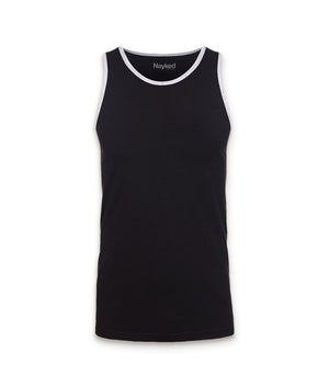Nayked Apparel Men Men's Ridiculously Soft Cotton Tank Top Black/Heather Grey / X-Small / NA3336