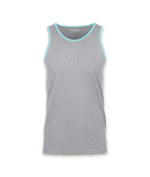 Nayked Apparel Men Men's Ridiculously Soft Cotton Tank Top Heather Grey/Cancun / X-Small / NA3336