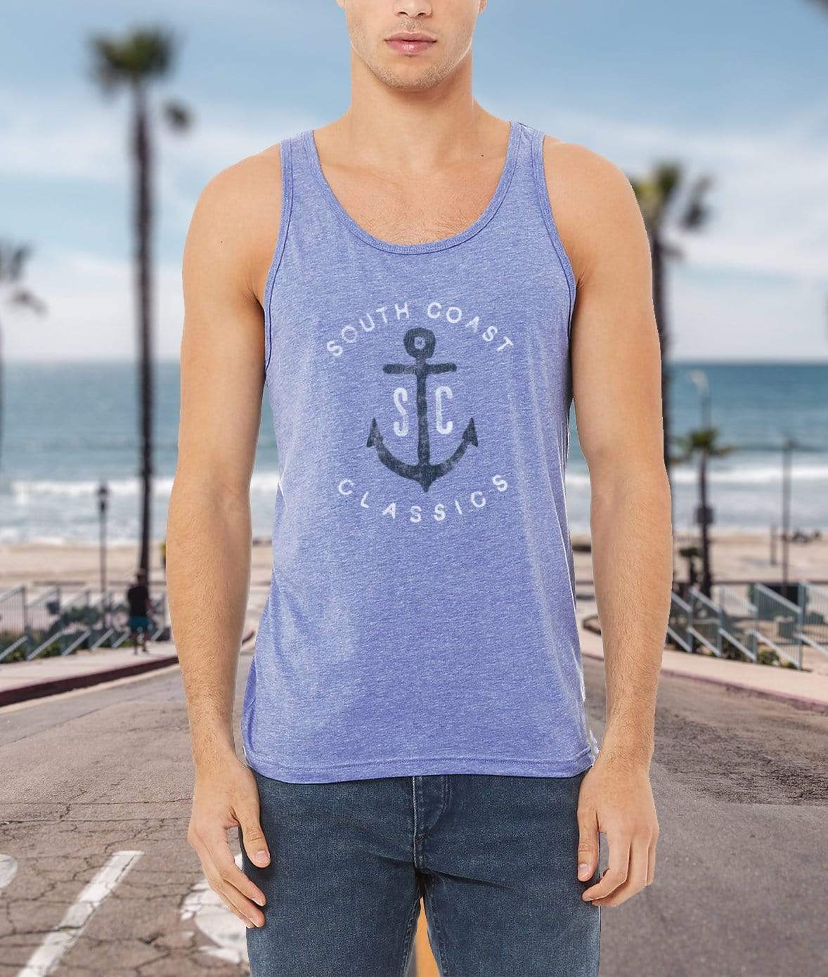 Nayked Apparel Men Men's Ridiculously Soft Graphic Lightweight Tank Top | SC Anchor