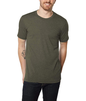 Nayked Apparel Men Men's Ridiculously Soft Lightweight Crew Neck T-Shirt | Classic Military Green Triblend / Small / NA1334