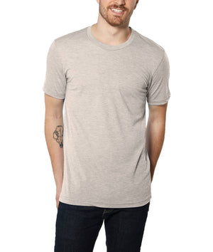 Nayked Apparel Men Men's Ridiculously Soft Lightweight Crew Neck T-Shirt | Classic Oatmeal Triblend / Small / NA1334