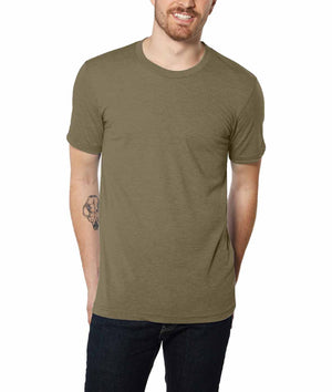 Nayked Apparel Men Men's Ridiculously Soft Lightweight Crew Neck T-Shirt | Classic Olive Triblend / 2X-Large / NA1334