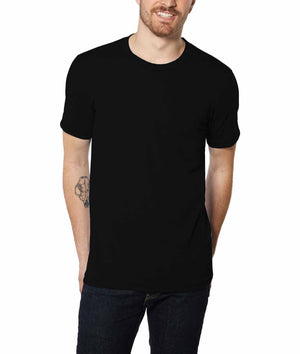 Nayked Apparel Men Men's Ridiculously Soft Lightweight Crew Neck T-Shirt | Classic Solid Black Triblend / 2X-Large / NA1334