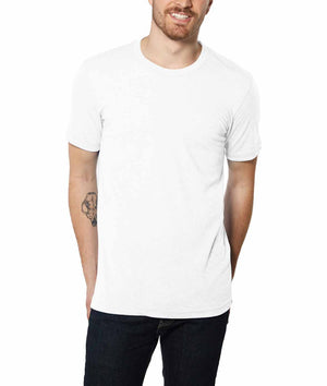 Nayked Apparel Men Men's Ridiculously Soft Lightweight Crew Neck T-Shirt | Classic Solid White Triblend / 2X-Large / NA1334