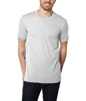 Nayked Apparel Men Men's Ridiculously Soft Lightweight Crew Neck T-Shirt | Classic White Fleck Triblend / Small / NA1334