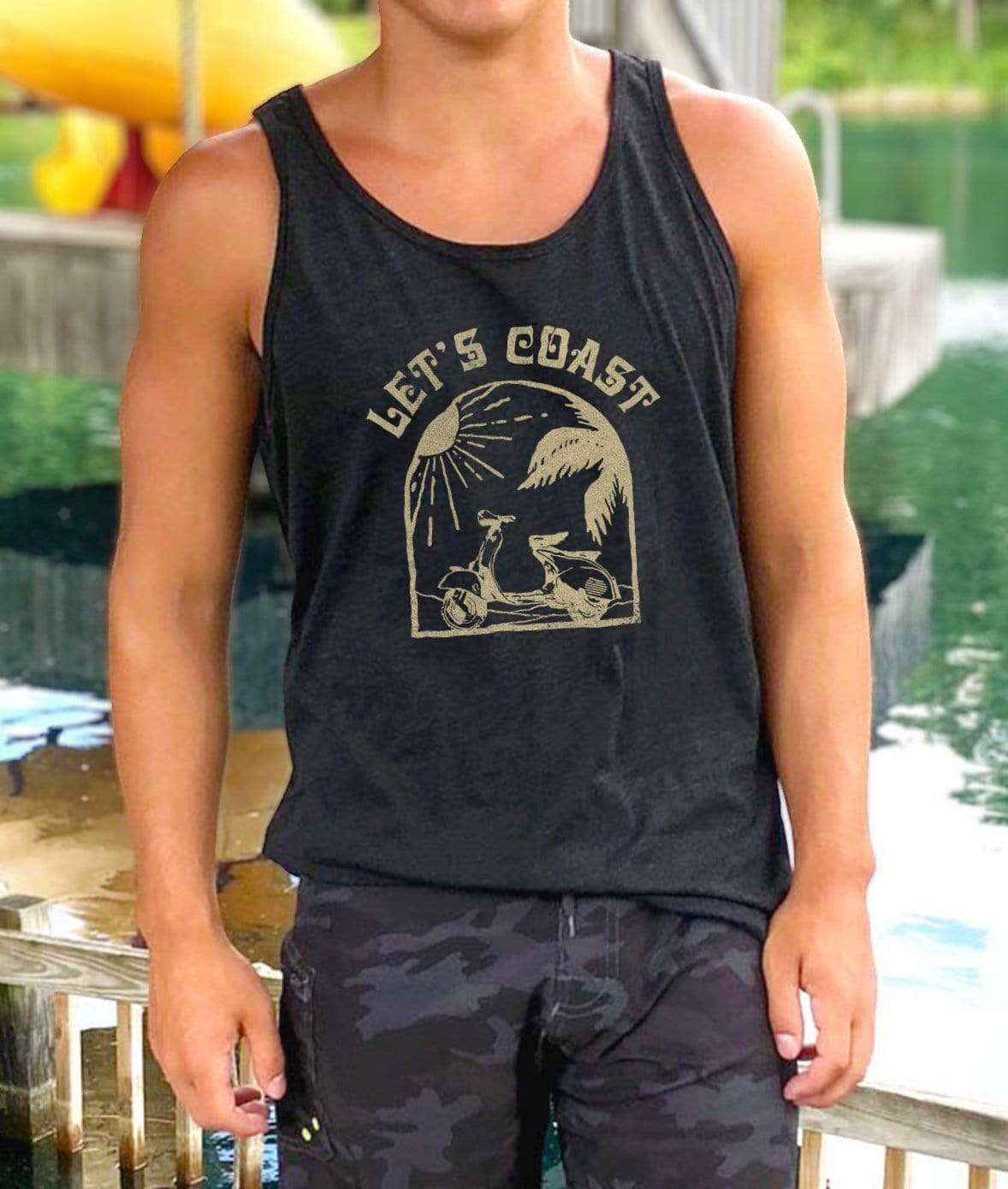 Nayked Apparel Men Men's Ridiculously Soft Lightweight Graphic Tank | Let's Coast