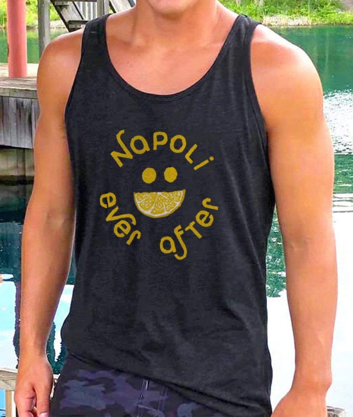 Nayked Apparel Men Men's Ridiculously Soft Lightweight Graphic Tank | Napoli Ever After