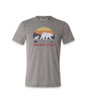 Nayked Apparel Men Men's Ridiculously Soft Lightweight Graphic Tee | Grandpa Bear Grey Triblend / X-Small / NA1334-GPA