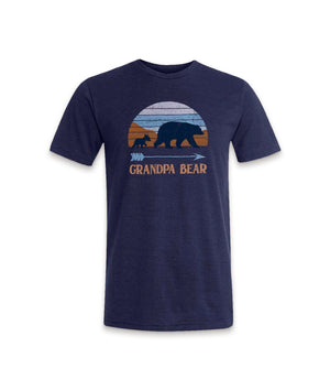 Nayked Apparel Men Men's Ridiculously Soft Lightweight Graphic Tee | Grandpa Bear Navy Triblend / X-Small / NA1334-GPA