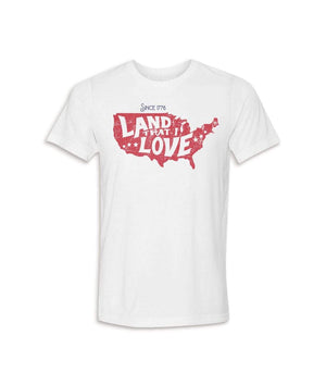 Nayked Apparel Men Men's Ridiculously Soft Lightweight Graphic Tee | Land that I Love Solid White Triblend / X-Small / NA1334-1776
