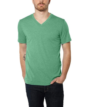 Nayked Apparel Men Men's Ridiculously Soft Lightweight V-Neck T-Shirt | Classic Green Triblend / Small / NA415C3