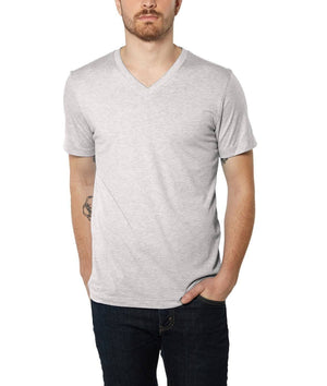 Nayked Apparel Men Men's Ridiculously Soft Lightweight V-Neck T-Shirt | Classic Oatmeal Triblend / Small / NA415C3