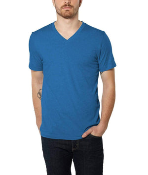 Nayked Apparel Men Men's Ridiculously Soft Lightweight V-Neck T-Shirt | Classic Royal Triblend / Small / NA415C3