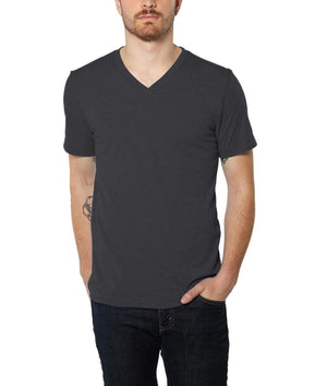 Nayked Apparel Men Men's Ridiculously Soft Lightweight V-Neck T-Shirt | Classic Solid Dark Grey Triblend / 2X-Large / NA415C3