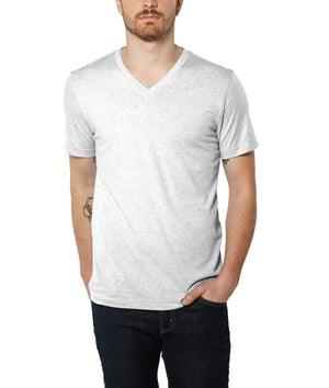 Nayked Apparel Men Men's Ridiculously Soft Lightweight V-Neck T-Shirt | Classic White Fleck Triblend / Small / NA415C3