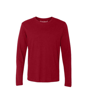 Nayked Apparel Men Men's Ridiculously Soft Long Sleeve 100% Cotton T-Shirt Cardinal / 2X-Large / NA0136