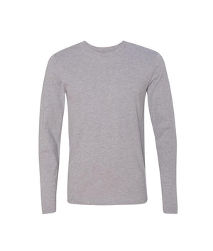 Nayked Apparel Men Men's Ridiculously Soft Long Sleeve 100% Cotton T-Shirt Heather Grey / Small / NA0136