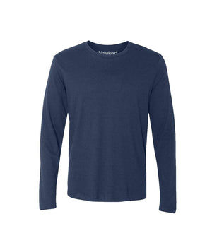 Nayked Apparel Men Men's Ridiculously Soft Long Sleeve 100% Cotton T-Shirt Indigo / 2X-Large / NA0136