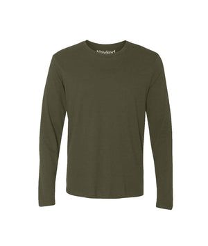 Nayked Apparel Men Men's Ridiculously Soft Long Sleeve 100% Cotton T-Shirt Military Green / 2X-Large / NA0136