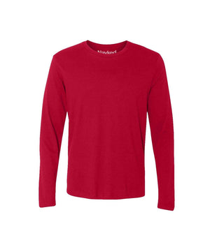 Nayked Apparel Men Men's Ridiculously Soft Long Sleeve 100% Cotton T-Shirt Red / 2X-Large / NA0136