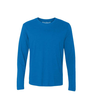 Nayked Apparel Men Men's Ridiculously Soft Long Sleeve 100% Cotton T-Shirt Royal / 2X-Large / NA0136
