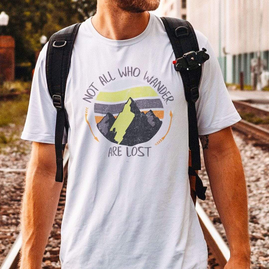 Nayked Apparel Men Men's Ridiculously Soft Midweight Graphic Tee | Not all Who Wander are Lost