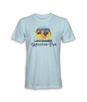Nayked Apparel Men Men's Ridiculously Soft Midweight Graphic Tee | Yellowstone Park Light Blue / X-Small / NA210N6-YP