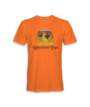 Nayked Apparel Men Men's Ridiculously Soft Midweight Graphic Tee | Yellowstone Park Orange / X-Small / NA210N6-YP