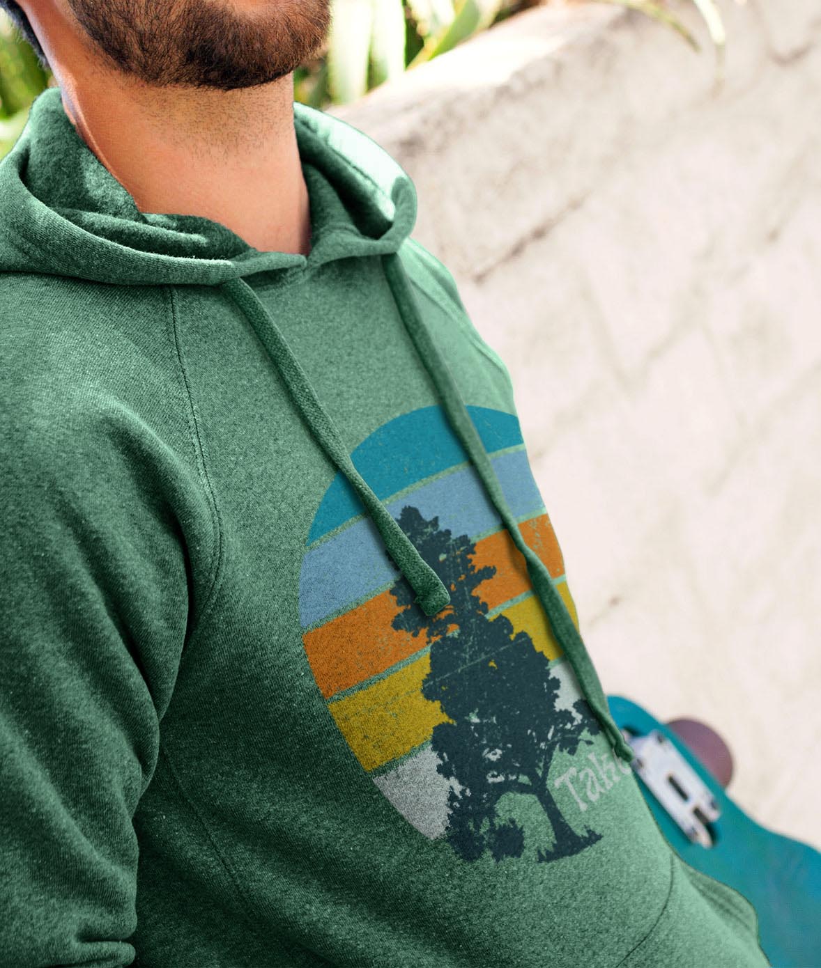 Nayked Apparel Men Men's Ridiculously Soft Midweight Raglan Hooded Graphic Sweatshirt  | Take a Hike