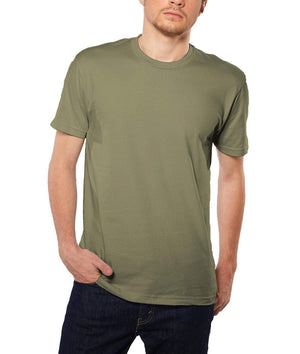 Nayked Apparel Men Men's Ridiculously Soft Short Sleeve Crew Neck 100% Cotton T-Shirt | Classic Light Olive / 2X-Large / NA0036