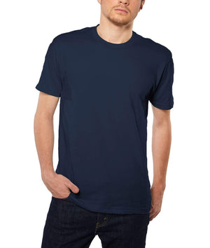 Nayked Apparel Men Men's Ridiculously Soft Short Sleeve Crew Neck 100% Cotton T-Shirt | Classic Midnight Navy / X-Small / NA0036