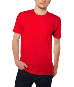 Nayked Apparel Men Men's Ridiculously Soft Short Sleeve Crew Neck 100% Cotton T-Shirt | Classic Red / X-Small / NA0036