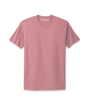 Nayked Apparel Men Men's Ridiculously Soft Short Sleeve Crew Neck 100% Cotton T-Shirt | New Arrival Colors Mauve / X-Small / NA0036-v2