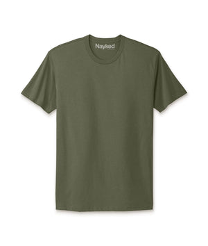 Nayked Apparel Men Men's Ridiculously Soft Short Sleeve Crew Neck 100% Cotton T-Shirt | New Arrival Colors Military Green / X-Small / NA0036-v2