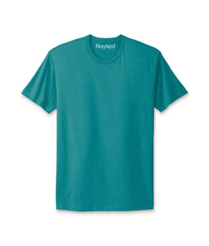 Nayked Apparel Men Men's Ridiculously Soft Short Sleeve Crew Neck 100% Cotton T-Shirt | New Arrival Colors Teal / X-Small / NA0036-v2