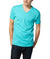 Nayked Apparel Men Men's Ridiculously Soft Short Sleeve V-Neck 100% Cotton Shirt Tahiti Blue / X-Small / NA200N3