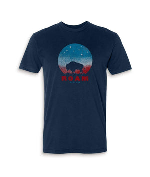 Nayked Apparel Men Men's Ridiculously Soft Sueded Graphic Tee | Roam Midnight Navy / X-Small / NA1064-ROAM