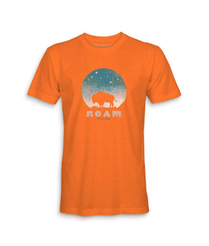 Nayked Apparel Men Men's Ridiculously Soft Sueded Graphic Tee | Roam Orange / X-Small / NA1064-ROAM