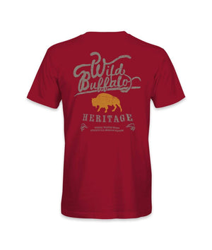 Nayked Apparel Men Men's Ridiculously Soft Sueded Graphic Tee | Wild Buffalo Cardinal / X-Small / NA1064-BFLO