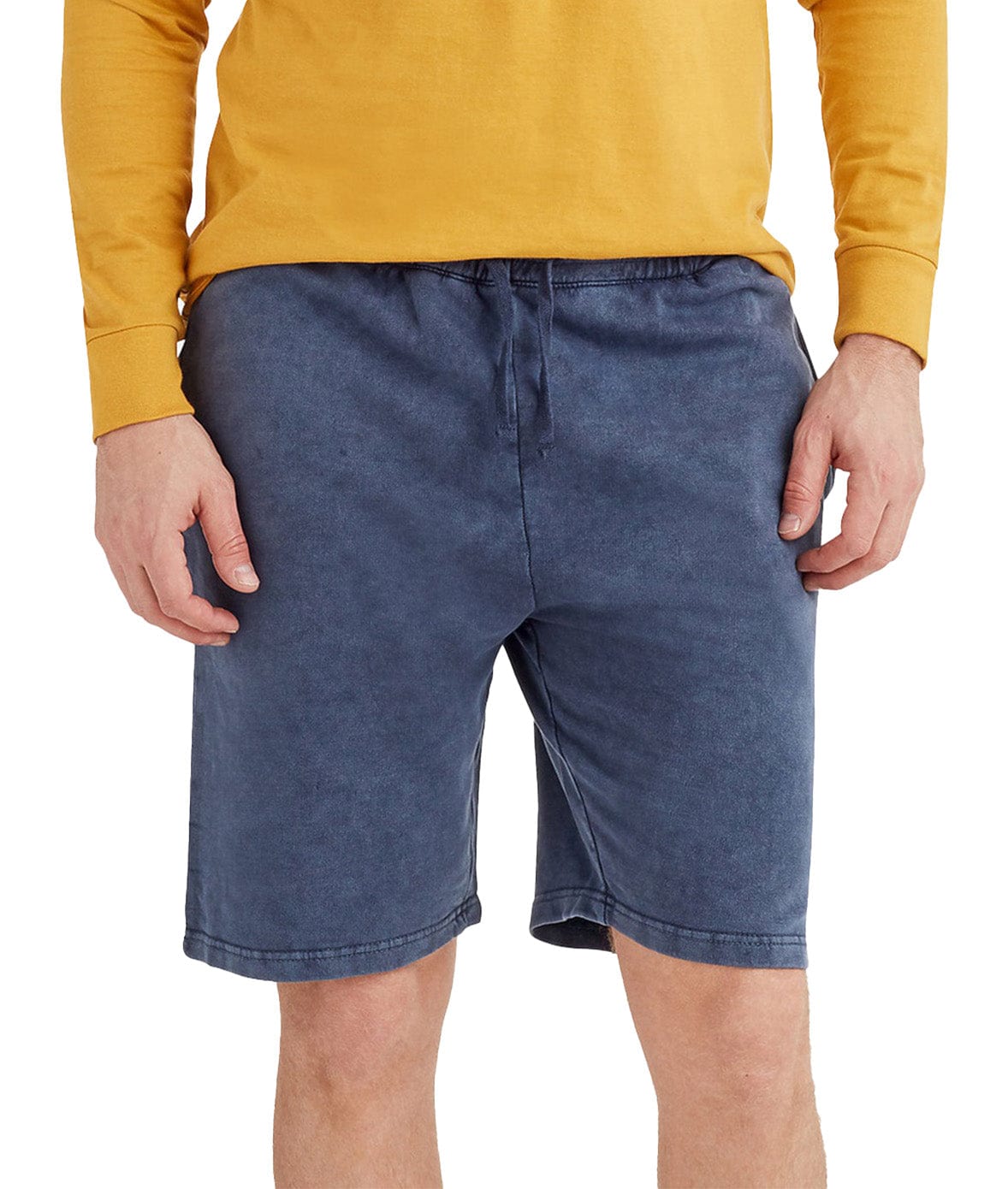 Men's Vintage Fleece Shorts Worn by Model