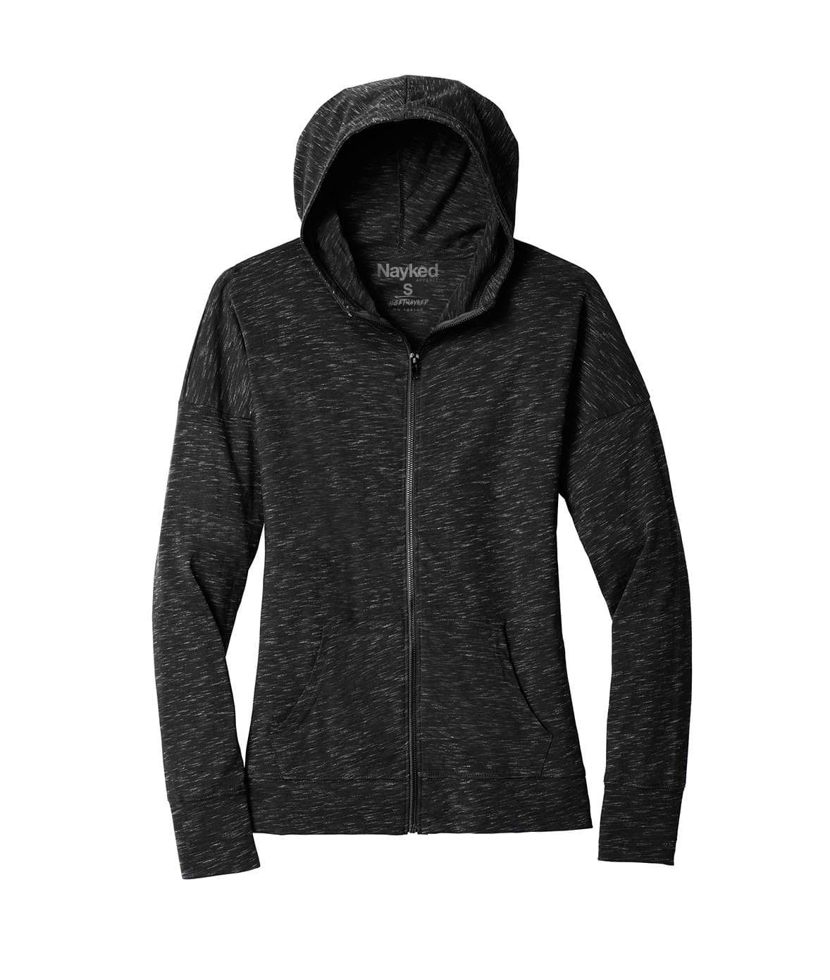 Nayked Apparel Women Real Women's Ridiculously Soft Plus Lightweight Full Zip Hoodie Black / 4X-Large / NAY-D-65DT6-P