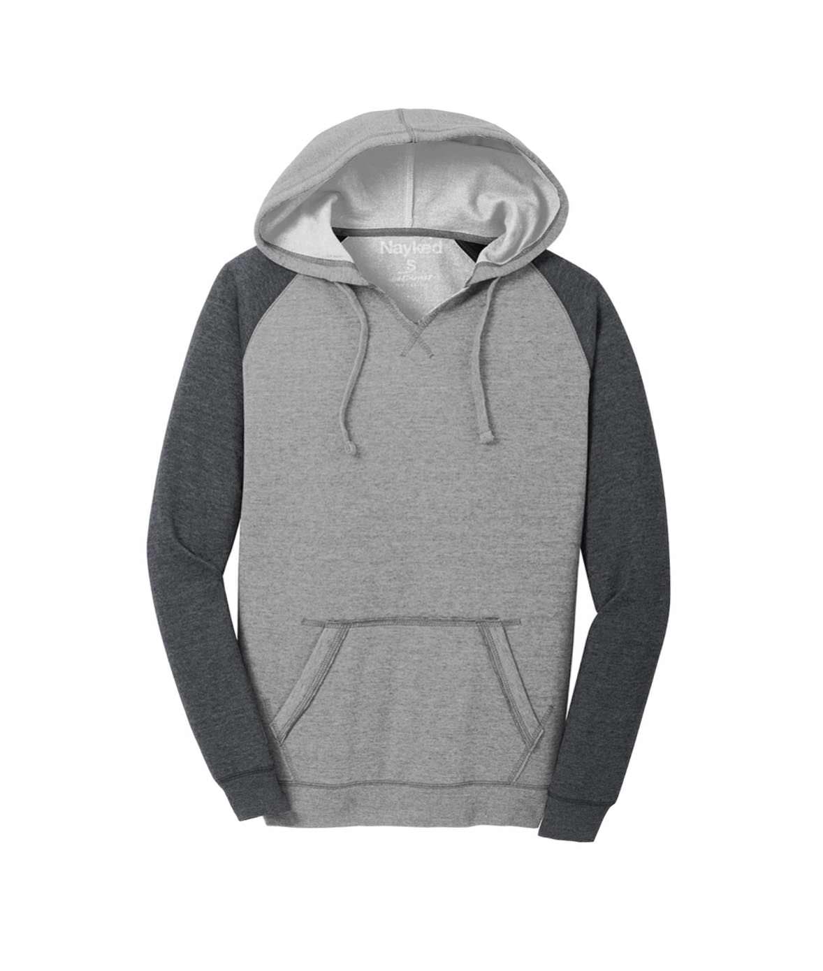 Nayked Apparel Women Real Women's Ridiculously Soft Plus Raglan Fleece Hoodie Grey/Charcoal / 3X-Large / NAY-D-96DT2-C