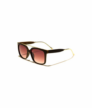 Nayked Apparel Women Women's Browline Rectangular Sunglasses, Lifetime Guarantee One-Size / Black/Brown / NAY-S-W-29129